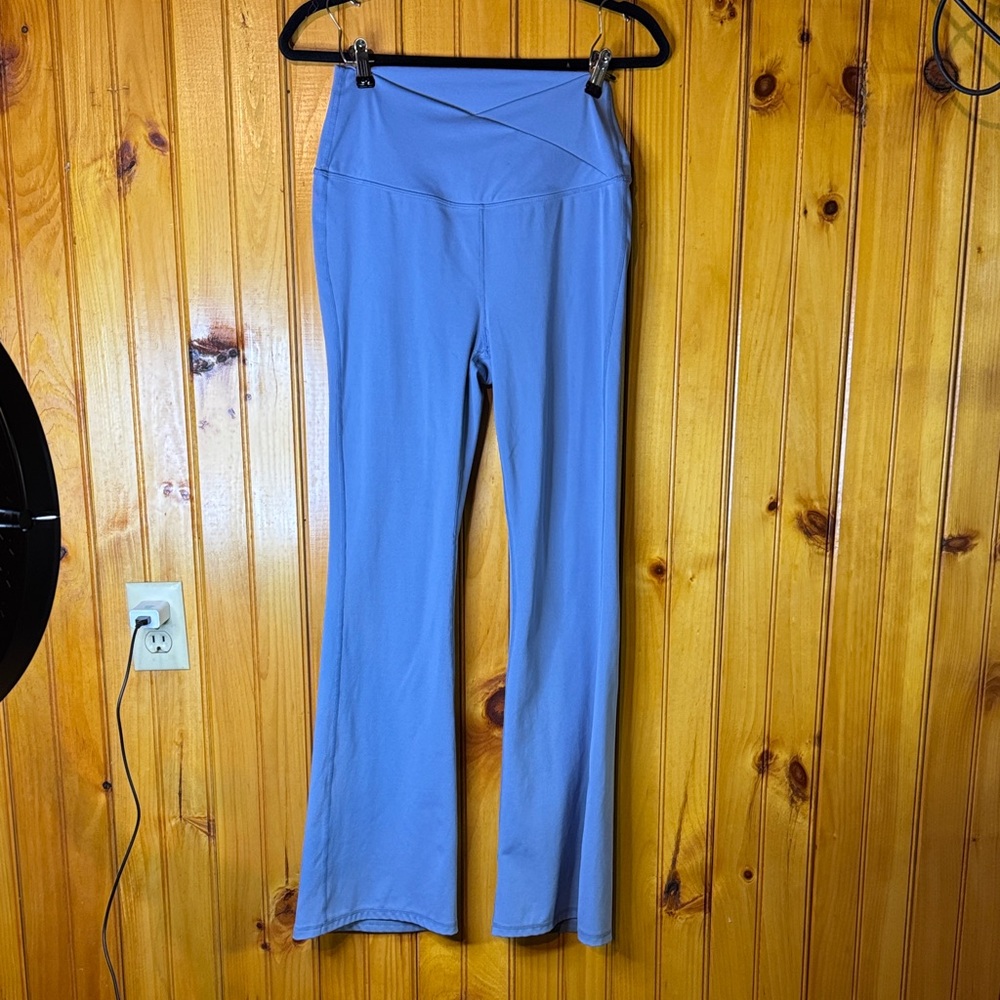 Yogalicious Lux Madison Crossover Flare Pants in Periwinkle - Picture 1 of 8